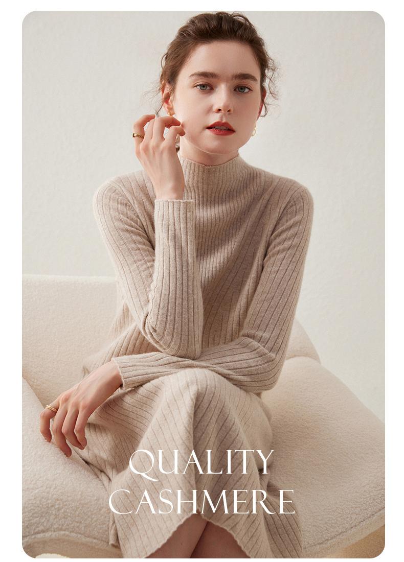 New autumn and winter cashmere dress