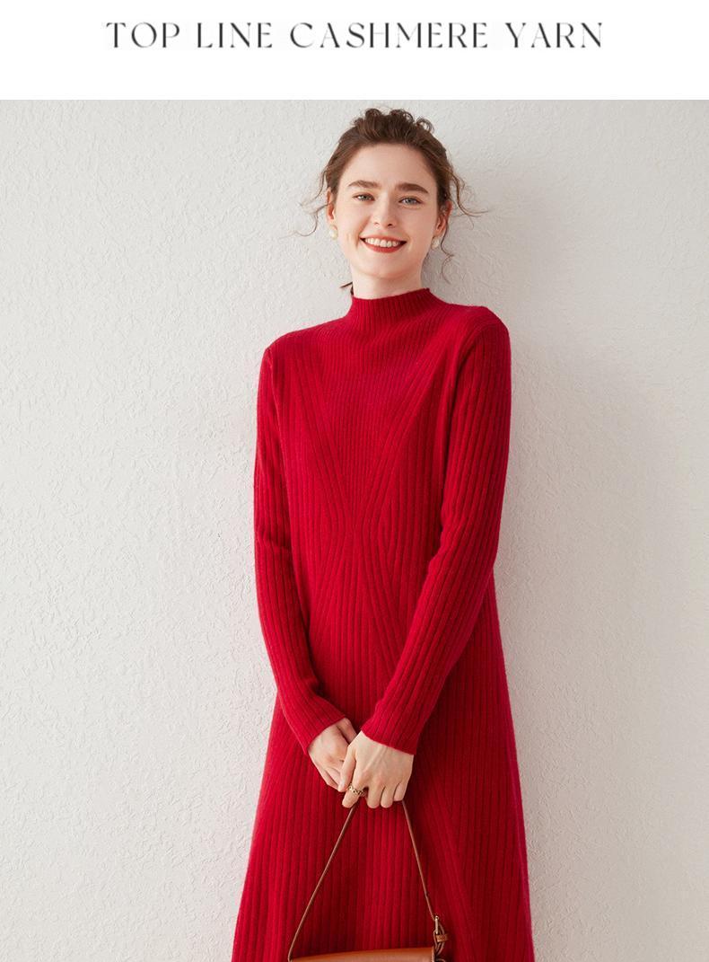 New autumn and winter cashmere dress