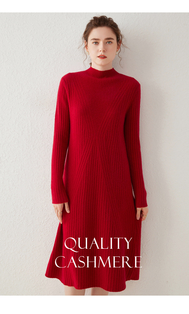 New autumn and winter cashmere dress