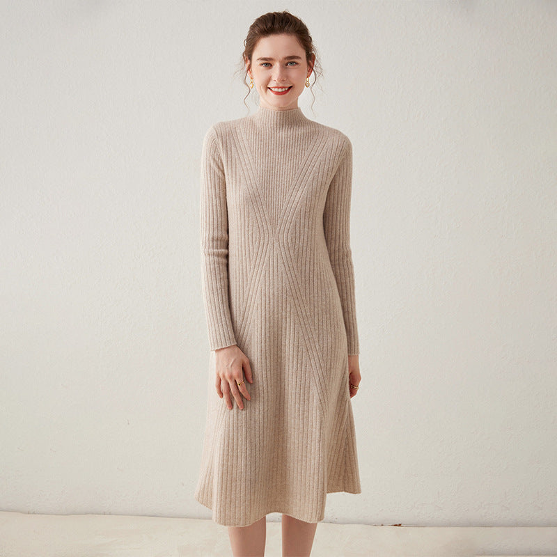 New autumn and winter cashmere dress