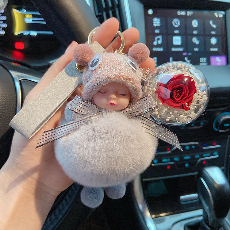 Cute and soft doll keychain