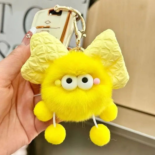 Bowknot coal ball elf monster bag ornament car keychain