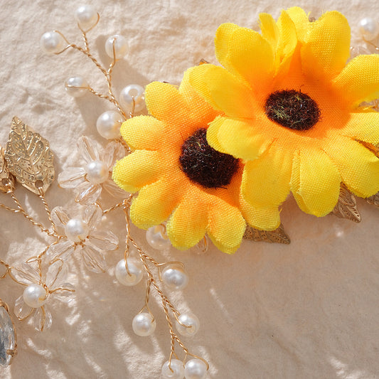 Fresh sunflower forest headband