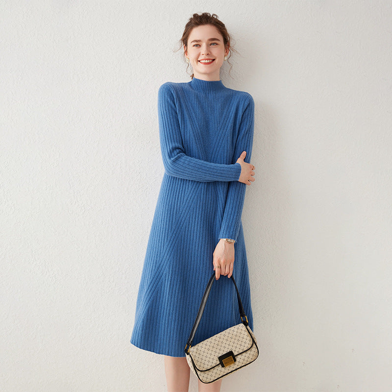 New autumn and winter cashmere dress