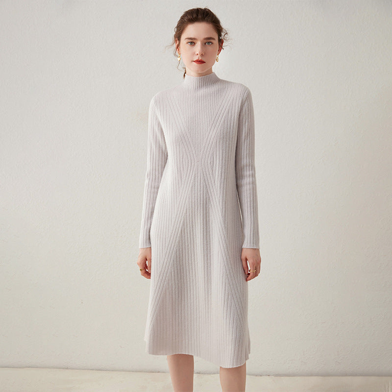 New autumn and winter cashmere dress