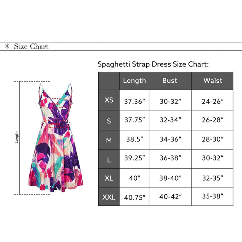 Women’s Floral Spaghetti Strap Summer Dress V Neck Casual Swing Midi Sundress